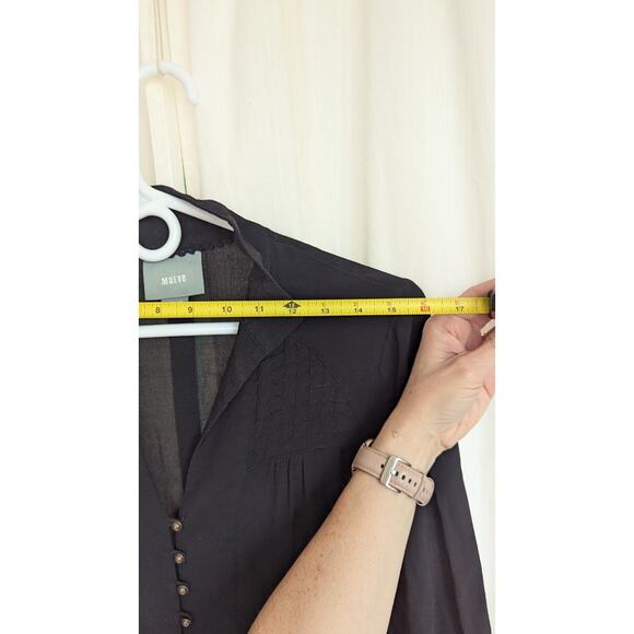 Anthropologie Maeve Ceycan Tunic M Retails $150 Black Flowy Goth Boho - Picture 7 of 11